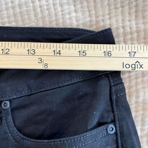 NYDJ Marilyn Straight Jeans Womens Sz 12 Black Denim Mid Rise Lift Tuck Stretch - Picture 13 of 15